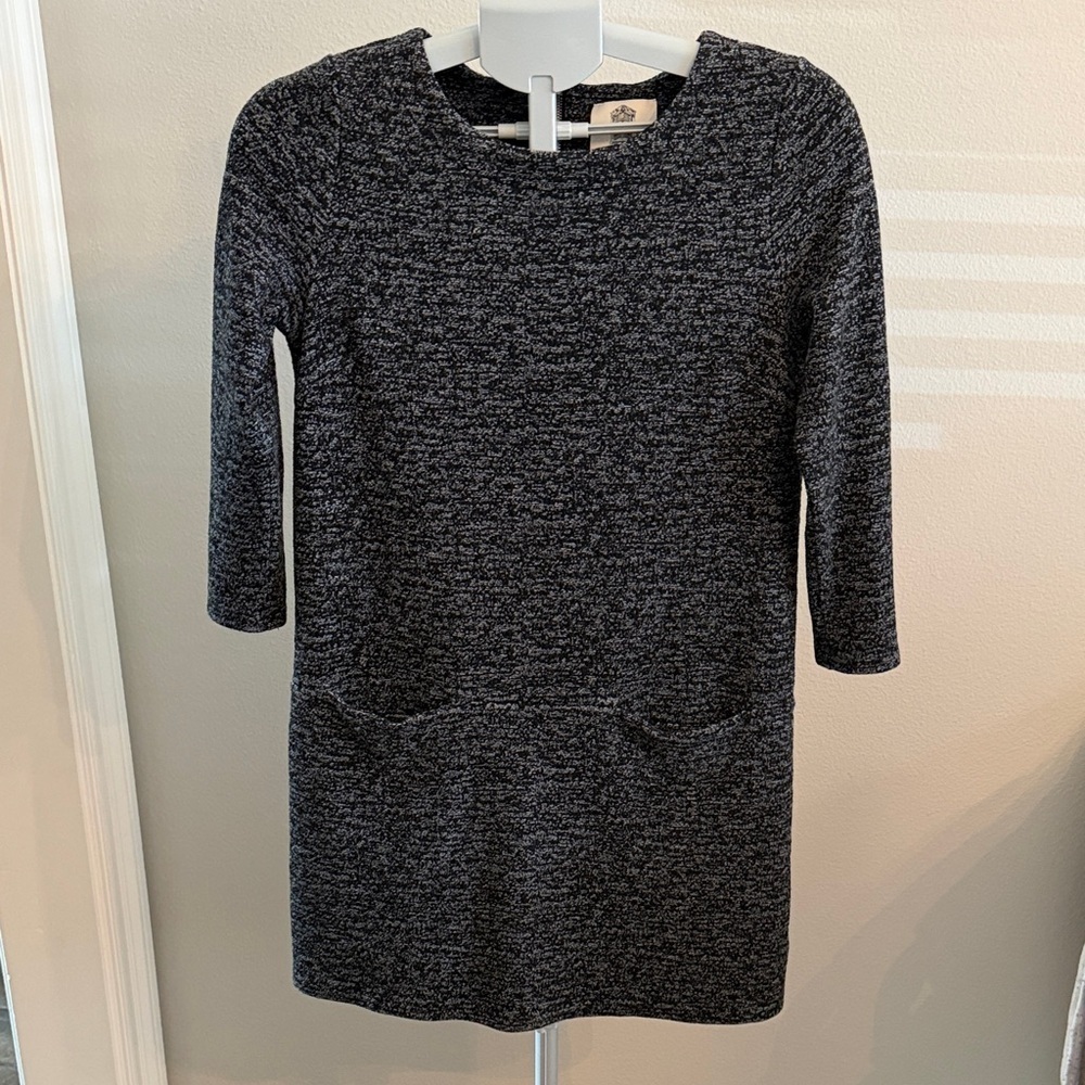 Anthropologie Lili’s Closet Heathered Black 3/4 Sleeve Dress